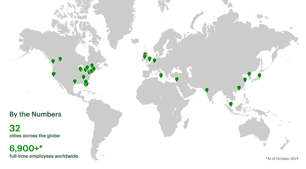 By the Numbers*  16  Offices in key financial centres.   4,900+*  full-time employees worldwide  *As of October 2021