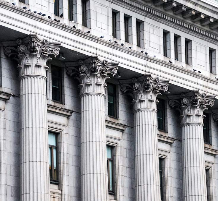 A building with Corinthian columns.