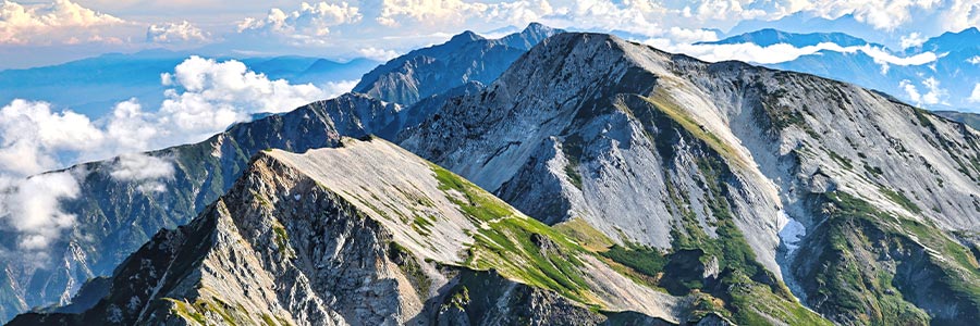 Landscape of mountain tops.