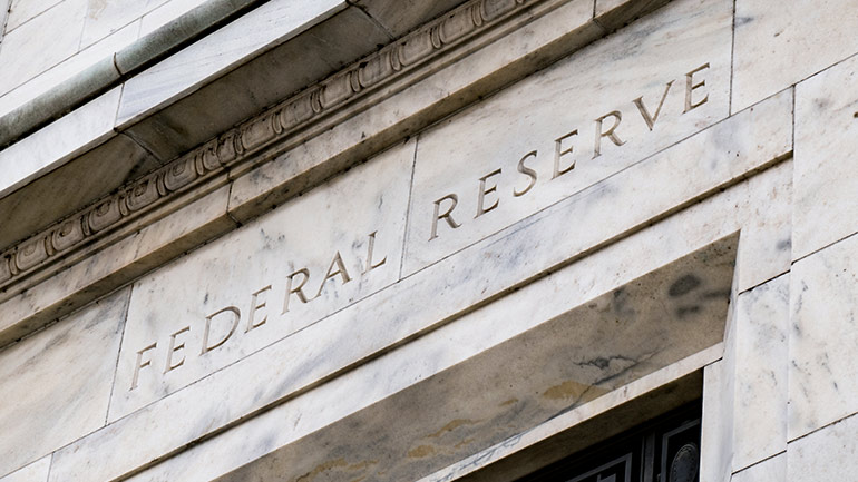 Front entrance of the U.S. Federal Reserve building